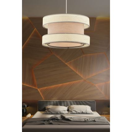 Φωτιστικό κρεμαστό HALO 1xE27/60W/230V μπεζ/κρέμα