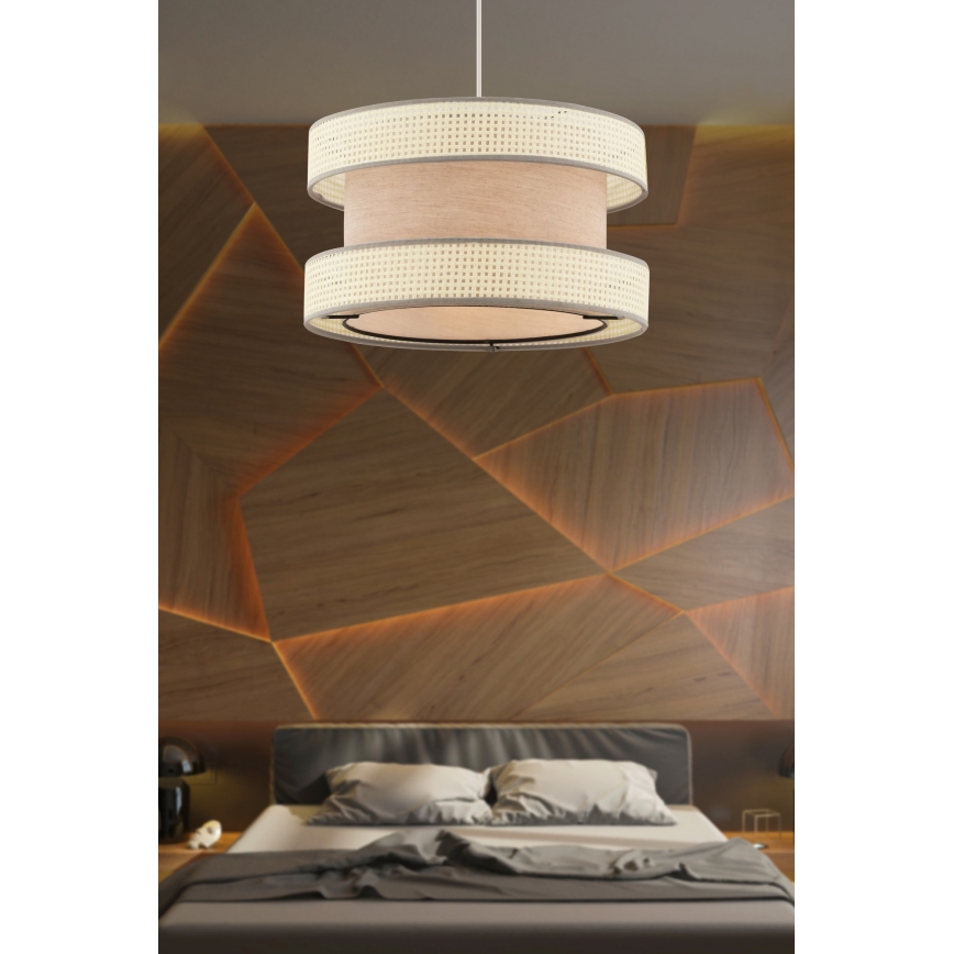 Φωτιστικό κρεμαστό HALO 1xE27/60W/230V μπεζ/κρέμα