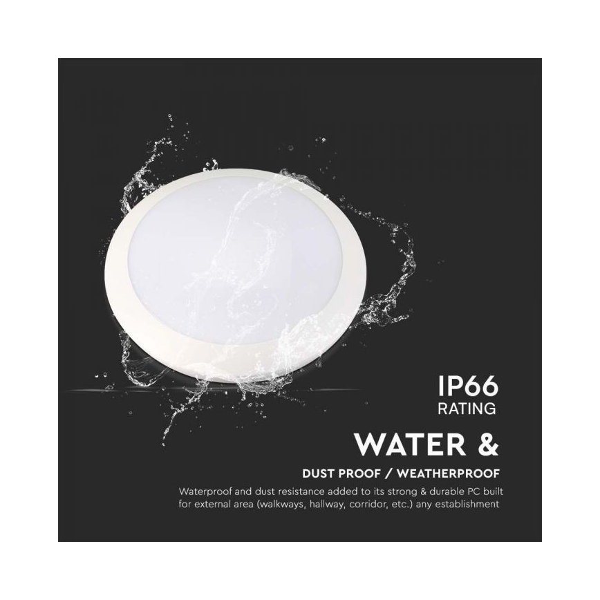 Φωτιστικό μπάνιου με αισθητήρα LED LED/20W/230V 3000/4000/6000K IP66 διάμετρος 30 cm