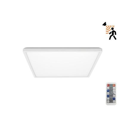 LED Φωτιστικό μπάνιου με αισθητήρα κίνησης και λυκόφωτος NIVERA LED/12W/230V IP54 3000/4000/6000K 22,5x22,5 cm λευκό + τηλεχειριστήριο