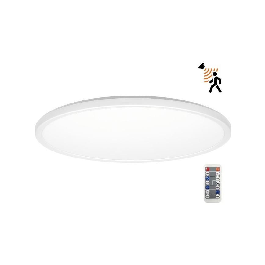 LED Φωτιστικό μπάνιου με αισθητήρα κίνησης και λυκόφωτος NIVERA LED/32W/230V IP54 3000/4000/6000K διάμετρος 42 cm λευκό + τηλεχειριστήριο