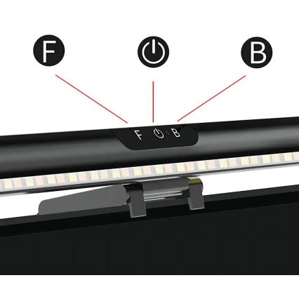 Φωτιστικό οθόνης αφής LED ντιμαριζόμενο LED/5W/5V 3000-6000K 42 cm μαύρο