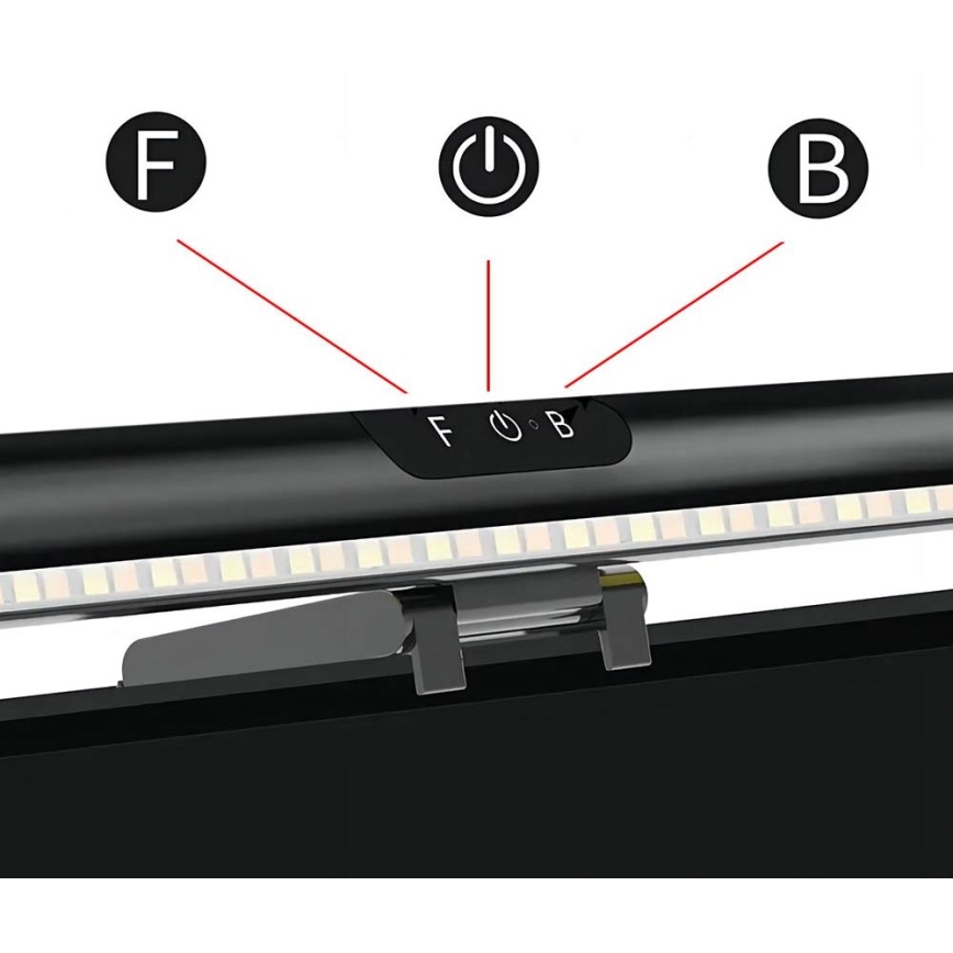 Φωτιστικό οθόνης αφής LED ντιμαριζόμενο LED/5W/5V 3000-6000K 42 cm μαύρο
