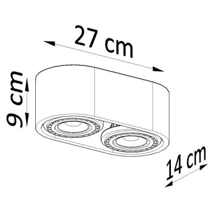 Φωτιστικό οροφής BASIC AR111 2xGU10/40W/230V  σκυρόδεμα