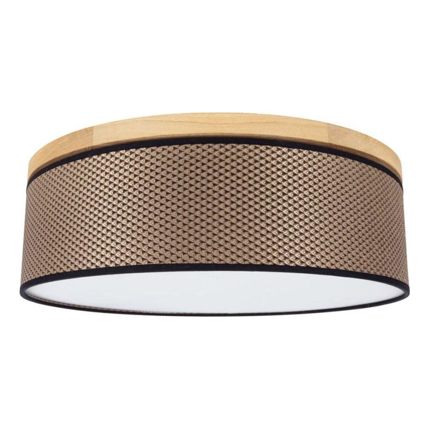 Φωτιστικό οροφής BENITA 2xE27/25W/230V διάμετρος 48 cm καφέ/δρυς