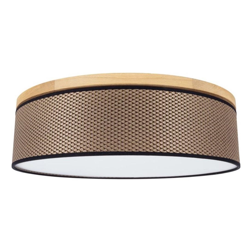 Φωτιστικό οροφής BENITA 4xE27/25W/230V διάμετρος 58 cm καφέ/δρυς