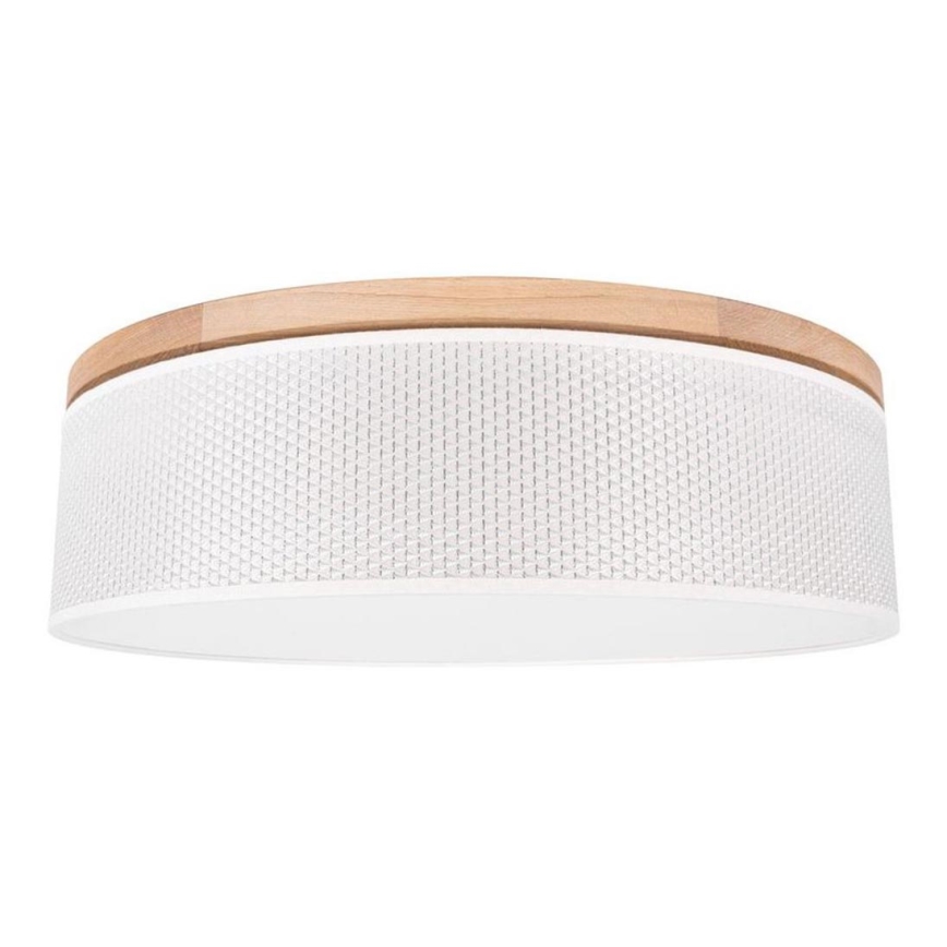 Φωτιστικό οροφής BENITA 4xE27/25W/230V διάμετρος 58 cm κρεμ/δρυς