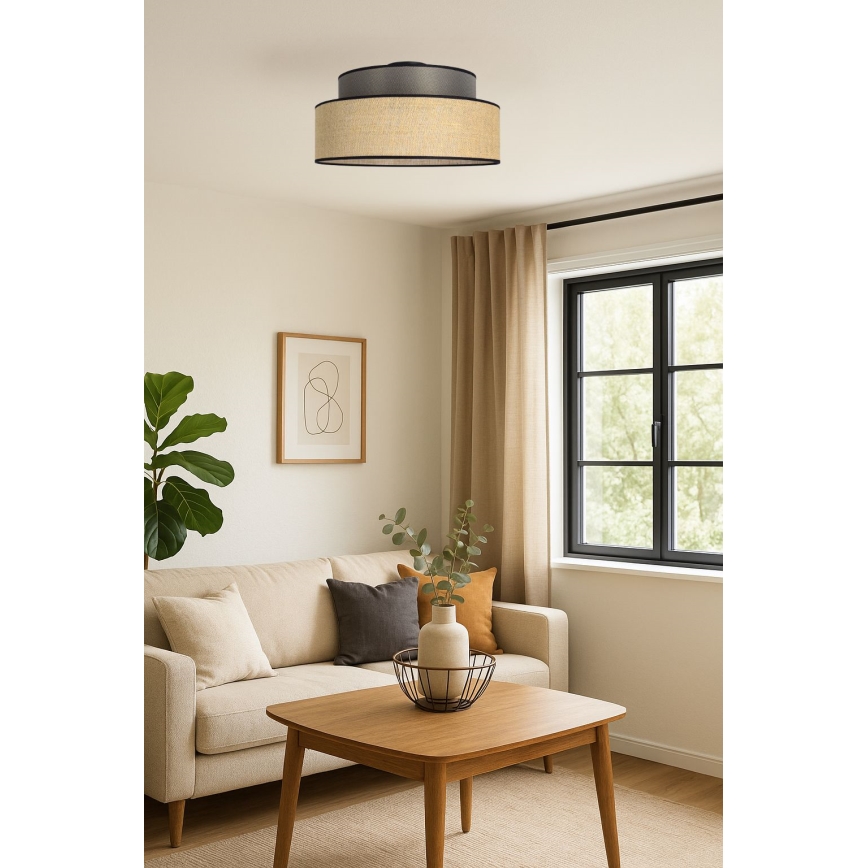 Φωτιστικό οροφής BOHO 1xE27/60W/230V καφέ/μπεζ