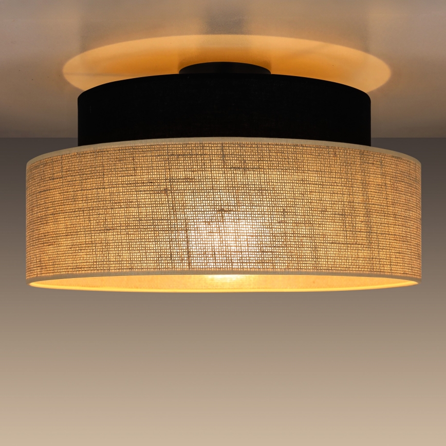 Φωτιστικό οροφής BOHO 1xE27/60W/230V μαύρο/μπεζ