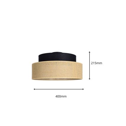 Φωτιστικό οροφής BOHO 1xE27/60W/230V μαύρο/μπεζ