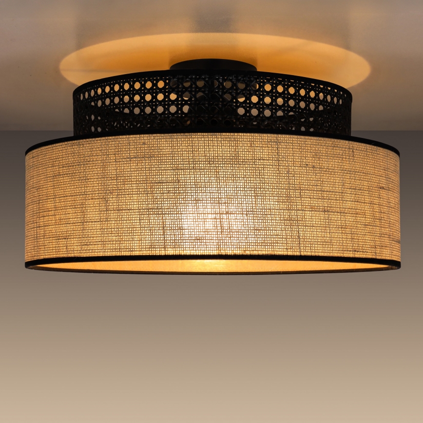 Φωτιστικό οροφής BOHO 1xE27/60W/230V μαύρο/μπεζ