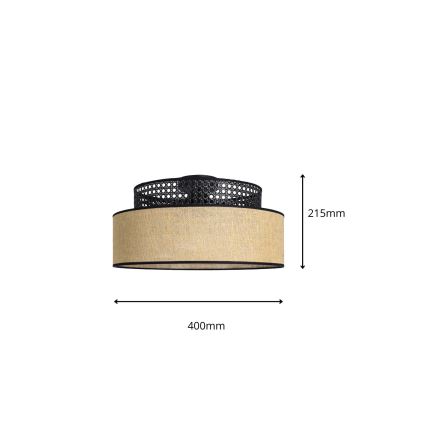Φωτιστικό οροφής BOHO 1xE27/60W/230V μαύρο/μπεζ