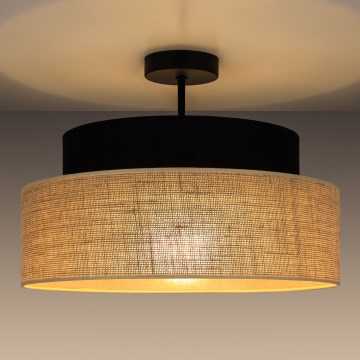 Φωτιστικό οροφής BOHO 1xE27/60W/230V μαύρο/μπεζ
