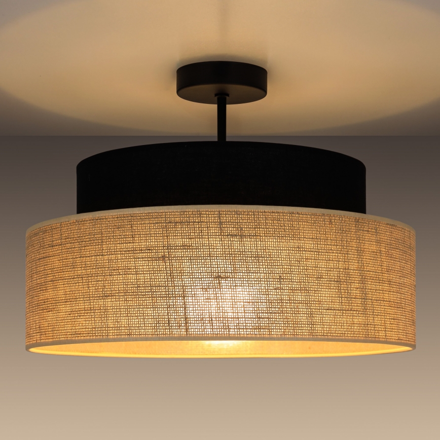Φωτιστικό οροφής BOHO 1xE27/60W/230V μαύρο/μπεζ