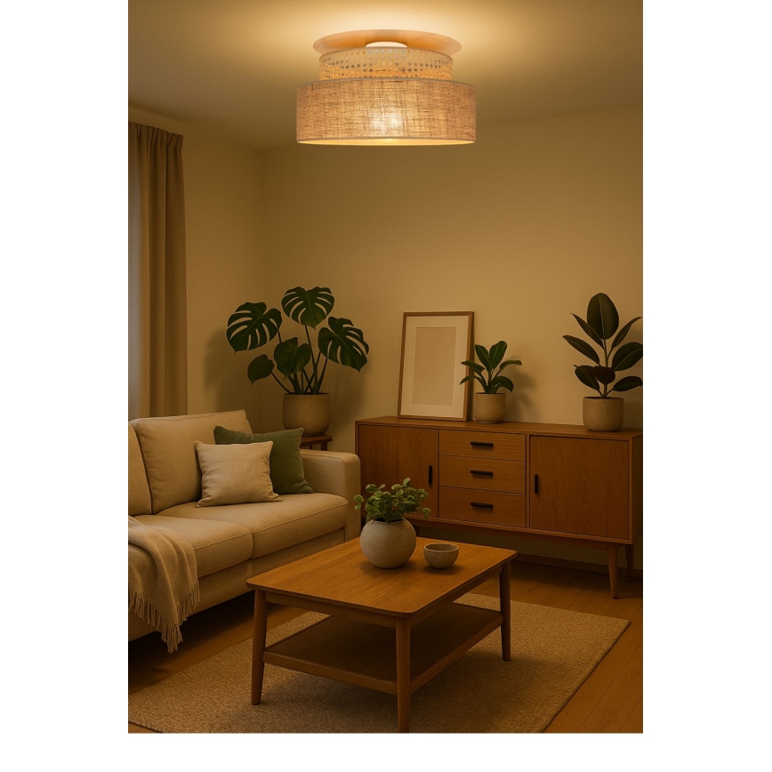 Φωτιστικό οροφής BOHO 1xE27/60W/230V μπεζ