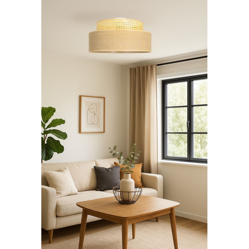 Φωτιστικό οροφής BOHO 1xE27/60W/230V μπεζ