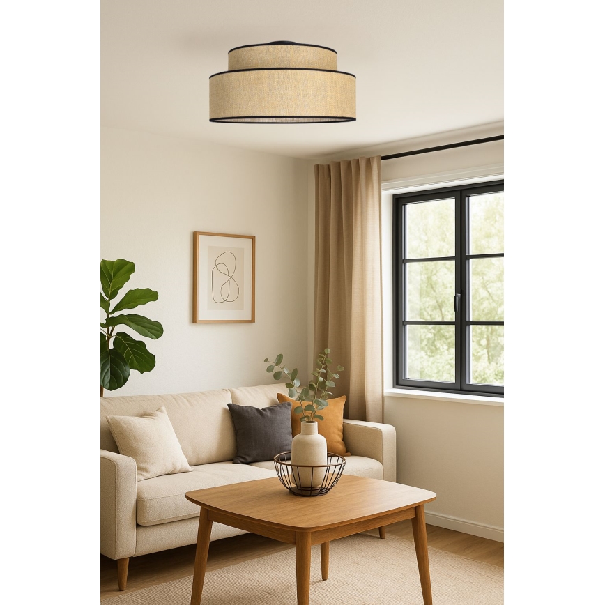 Φωτιστικό οροφής BOHO 1xE27/60W/230V μπεζ