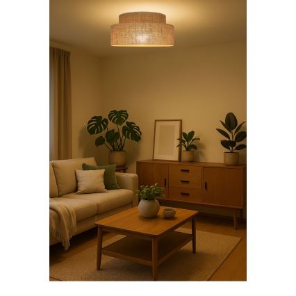 Φωτιστικό οροφής BOHO 1xE27/60W/230V μπεζ