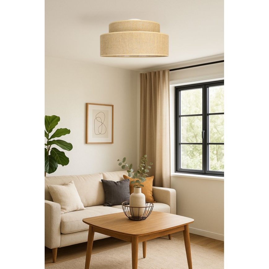 Φωτιστικό οροφής BOHO 1xE27/60W/230V μπεζ