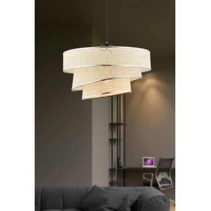 Φωτιστικό οροφής COUPER 1xE27/60W/230V κρεμ/γυαλισμένο χρώμιο