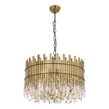 Φωτιστικό οροφής CRYSTALLINE 8xE27/40W/230V π. 60 cm μπρούντζος