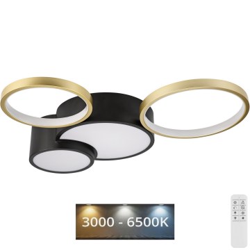 Φωτιστικό οροφής dimming ALIZEE LED/30W/230V 3000-6500K μαύρο/χρυσαφί