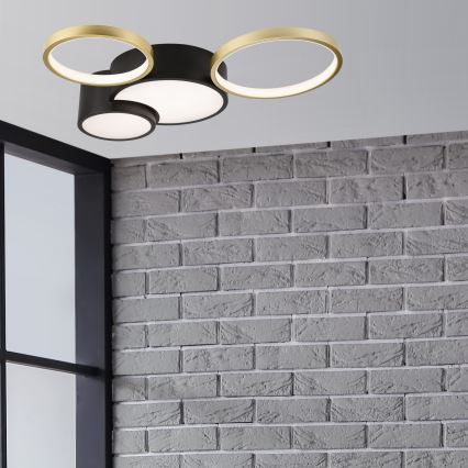 Φωτιστικό οροφής dimming ALIZEE LED/30W/230V 3000-6500K μαύρο/χρυσαφί