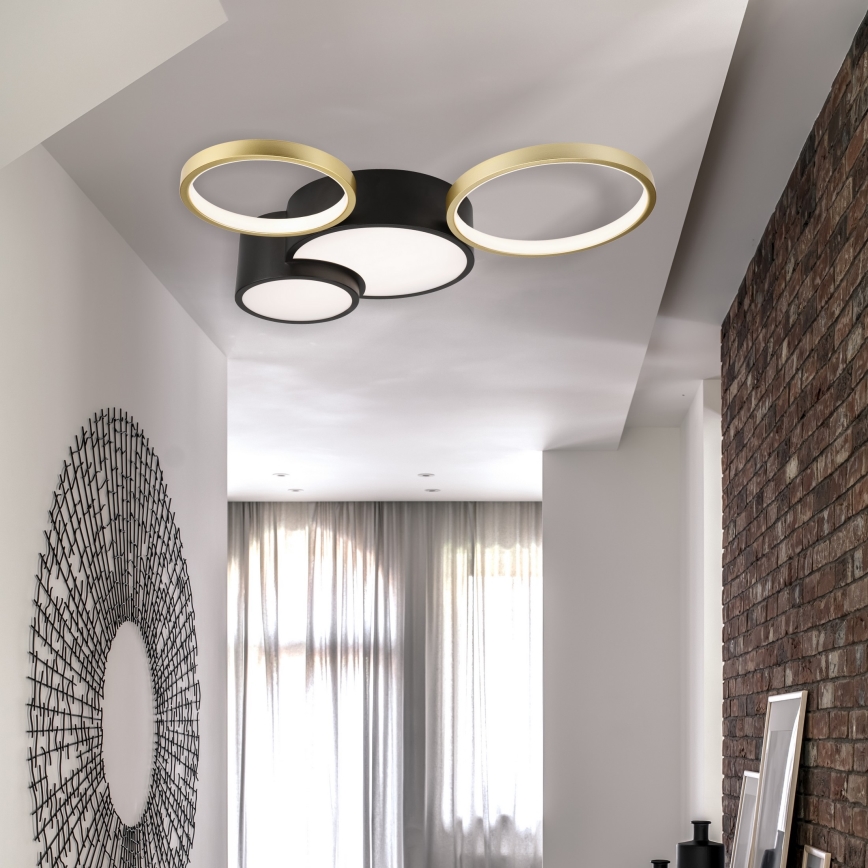 Φωτιστικό οροφής dimming ALIZEE LED/30W/230V 3000-6500K μαύρο/χρυσαφί