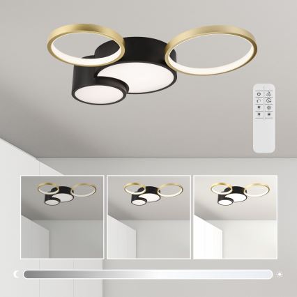 Φωτιστικό οροφής dimming ALIZEE LED/30W/230V 3000-6500K μαύρο/χρυσαφί
