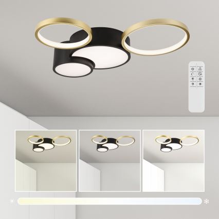 Φωτιστικό οροφής dimming ALIZEE LED/30W/230V 3000-6500K μαύρο/χρυσαφί