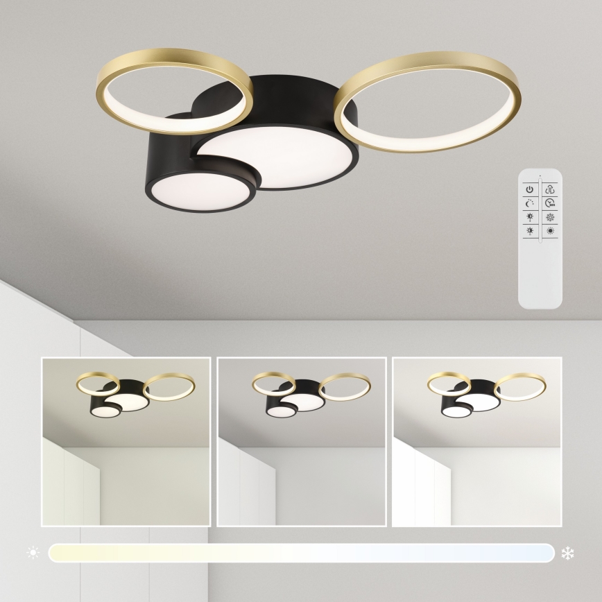Φωτιστικό οροφής dimming ALIZEE LED/30W/230V 3000-6500K μαύρο/χρυσαφί