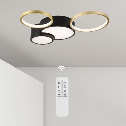 Φωτιστικό οροφής dimming ALIZEE LED/30W/230V 3000-6500K μαύρο/χρυσαφί