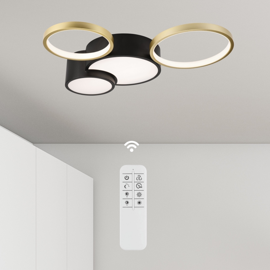 Φωτιστικό οροφής dimming ALIZEE LED/30W/230V 3000-6500K μαύρο/χρυσαφί