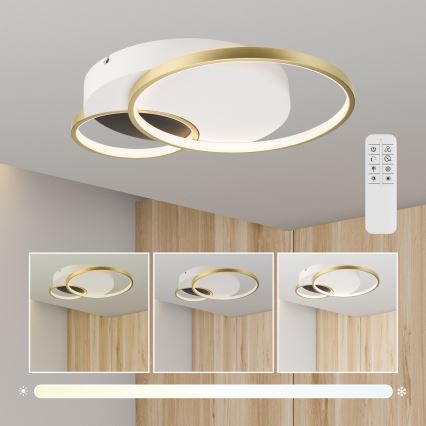 Φωτιστικό οροφής dimming BENITO LED/31W/230V 3000-6500K λευκό/χρυσαφί