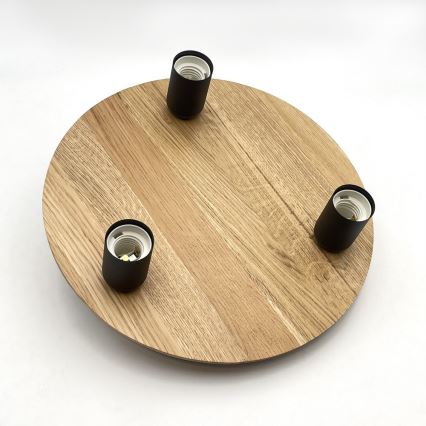 Φωτιστικό οροφής DUSTY 3xE27/15W/230V διάμετρος 34 cm δρυς/μαύρο
