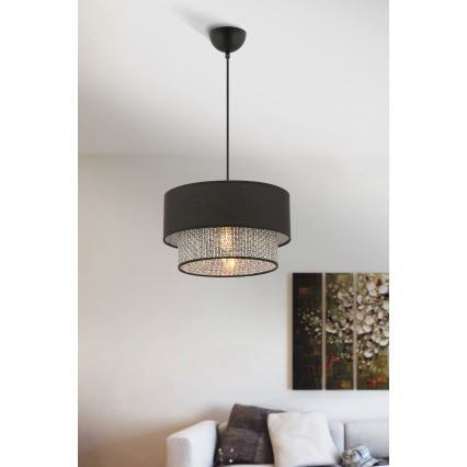 Φωτιστικό οροφής ECHO 1xE27/60W/230V μαύρο/γκρι