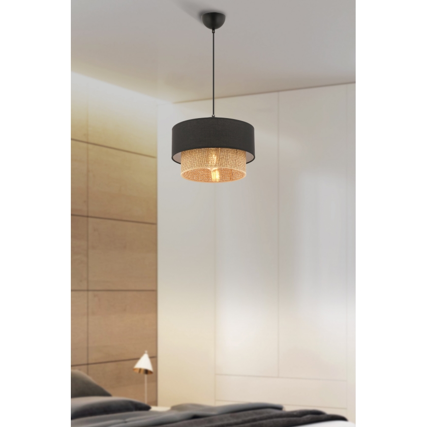 Φωτιστικό οροφής ECHO 1xE27/60W/230V μαύρο/καφέ