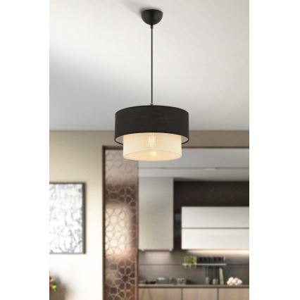 Φωτιστικό οροφής ECHO 1xE27/60W/230V μαύρο/κρεμ