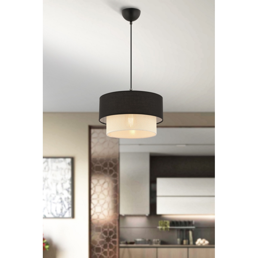 Φωτιστικό οροφής ECHO 1xE27/60W/230V μαύρο/κρεμ