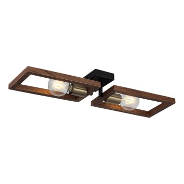 Φωτιστικό οροφής ERA 2xE27/40W/230V καφέ