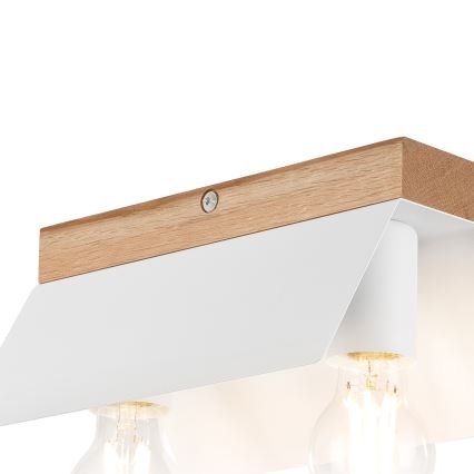 Φωτιστικό οροφής ESME 2xE27/15W/230V λευκό/δρυς