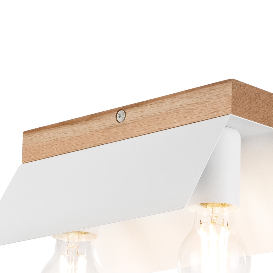 Φωτιστικό οροφής ESME 2xE27/15W/230V λευκό/δρυς
