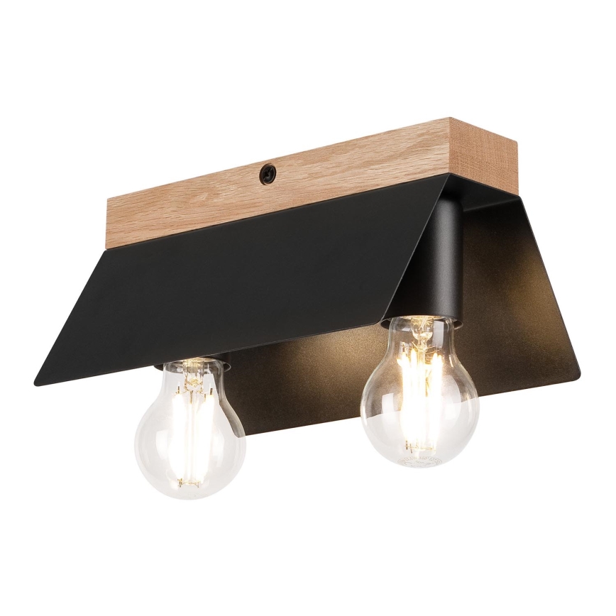 Φωτιστικό οροφής ESME 2xE27/15W/230V μαύρο/δρυς