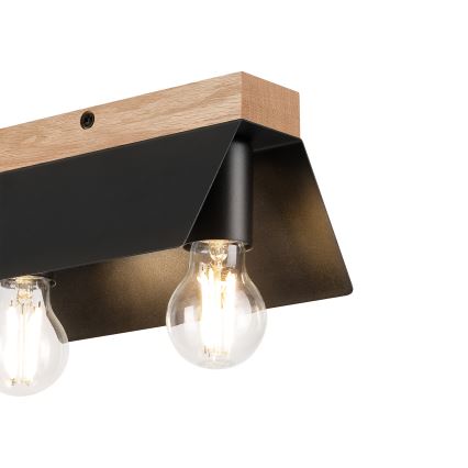 Φωτιστικό οροφής ESME 2xE27/15W/230V μαύρο/δρυς