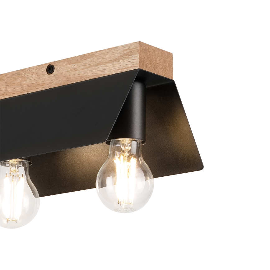 Φωτιστικό οροφής ESME 2xE27/15W/230V μαύρο/δρυς