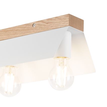 Φωτιστικό οροφής ESME 3xE27/15W/230V λευκό/δρυς