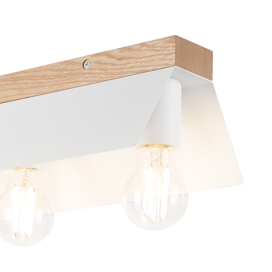 Φωτιστικό οροφής ESME 3xE27/15W/230V λευκό/δρυς