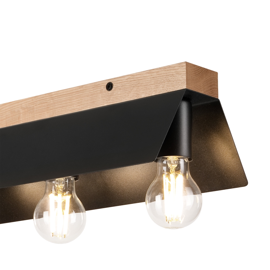 Φωτιστικό οροφής ESME 3xE27/15W/230V μαύρο/δρυς