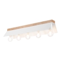Φωτιστικό οροφής ESME 5xE27/15W/230V λευκό/δρυς
