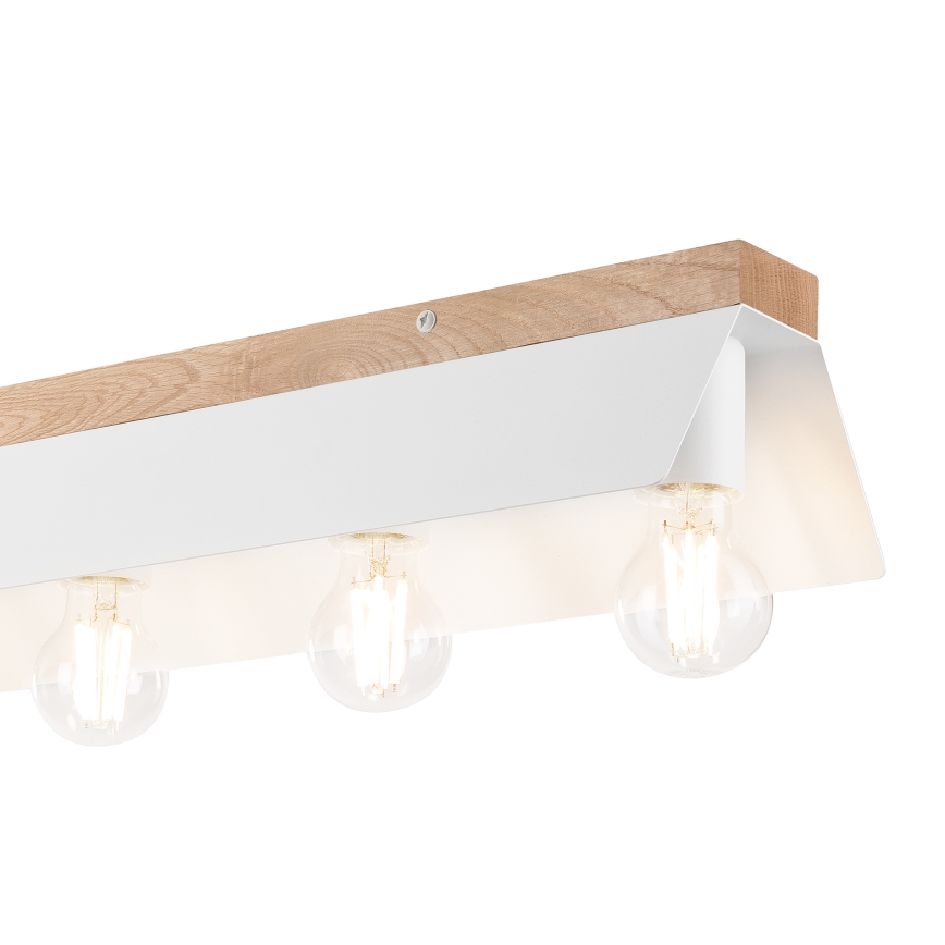 Φωτιστικό οροφής ESME 5xE27/15W/230V λευκό/δρυς